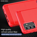 For Samsung Galaxy A13 5G Brushed Texture Carbon Fiber TPU Phone Case (Red)