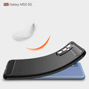 For Samsung Galaxy M52 5G Brushed Texture Carbon Fiber TPU Phone Case(Navy Blue)