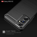 For Samsung Galaxy M52 5G Brushed Texture Carbon Fiber TPU Phone Case(Navy Blue)
