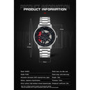 SANDA 1062 360 Degree Hollow Spinning Dial Steel Strap Quartz Watch for Men(Black)