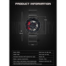 SANDA 1062 360 Degree Hollow Spinning Dial Mesh Strap Quartz Watch for Men(Silver)