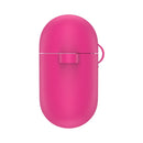 For AirPods Pro Thicken Silicone Round Bottom Earphone Protective Case(Rose Red)