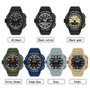 SANDA 3101 Dual Time Dispay Dial Luminous Timer Alarm Clock Electronic Watch for Men(Grey)