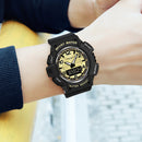 SANDA 3101 Dual Time Dispay Dial Luminous Timer Alarm Clock Electronic Watch for Men(Deep Blue)
