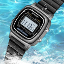 SANDA 6053 Square LED Digital Display Dial Running Seconds Alarm Clock Electronic Watch for Women(Gold)