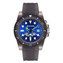 SANDA 6078 Fluorescent Calendar Dial Transparent Strap Quartz Watch for Women(Transparent Black Belt Blue Surface)
