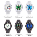 SANDA 6078 Fluorescent Calendar Dial Transparent Strap Quartz Watch for Women(Transparent White Belt Green Surface)