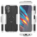 For Tecno Pova 2 Armor Bear Shockproof PC + TPU Phone Protective Case with Ring Holder(White)
