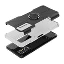 For Tecno Pova 2 Armor Bear Shockproof PC + TPU Phone Protective Case with Ring Holder(White)
