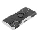 For Tecno Pova 2 Armor Bear Shockproof PC + TPU Phone Protective Case with Ring Holder(White)