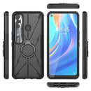 For Tecno Spark 7 Pro Armor Bear Shockproof PC + TPU Phone Protective Case with Ring Holder(Black)