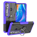 For Tecno Spark 7 Pro Armor Bear Shockproof PC + TPU Phone Protective Case with Ring Holder(Purple)