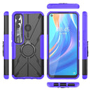 For Tecno Spark 7 Pro Armor Bear Shockproof PC + TPU Phone Protective Case with Ring Holder(Purple)