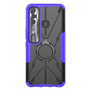For Tecno Spark 7 Pro Armor Bear Shockproof PC + TPU Phone Protective Case with Ring Holder(Purple)