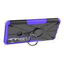 For Tecno Spark 7 Pro Armor Bear Shockproof PC + TPU Phone Protective Case with Ring Holder(Purple)