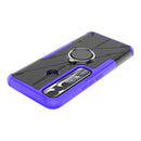 For Tecno Spark 7 Pro Armor Bear Shockproof PC + TPU Phone Protective Case with Ring Holder(Purple)