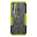 For Tecno Spark 7 Pro Armor Bear Shockproof PC + TPU Phone Protective Case with Ring Holder(Green)