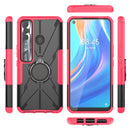 For Tecno Spark 7 Pro Armor Bear Shockproof PC + TPU Phone Protective Case with Ring Holder(Rose Red)