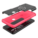 For Tecno Spark 7 Pro Armor Bear Shockproof PC + TPU Phone Protective Case with Ring Holder(Rose Red)