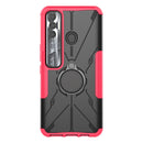 For Tecno Spark 7 Pro Armor Bear Shockproof PC + TPU Phone Protective Case with Ring Holder(Rose Red)