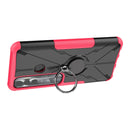 For Tecno Spark 7 Pro Armor Bear Shockproof PC + TPU Phone Protective Case with Ring Holder(Rose Red)
