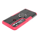 For Tecno Spark 7 Pro Armor Bear Shockproof PC + TPU Phone Protective Case with Ring Holder(Rose Red)