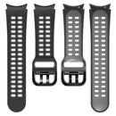 For Samsung Galaxy Watch4 40mm / 44mm Double-row Hole Two-color Silicone Watch Band(Black Grey)