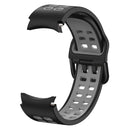 For Samsung Galaxy Watch4 40mm / 44mm Double-row Hole Two-color Silicone Watch Band(Black Grey)