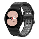 For Samsung Galaxy Watch4 40mm / 44mm Double-row Hole Two-color Silicone Watch Band(Black Grey)
