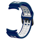 For Samsung Galaxy Watch4 40mm / 44mm Double-row Hole Two-color Silicone Watch Band(Midnight Blue White)