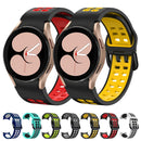 For Samsung Galaxy Watch4 40mm / 44mm Double-row Hole Two-color Silicone Watch Band(Midnight Blue White)