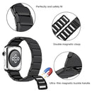 Bamboo Joint Magnetic Steel Watch Band For Apple Watch Series 7 41mm / 6&SE&5&4 40mm / 3&2&1 38mm(Black)