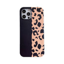 For iPhone 12 / 12 Pro Leopard Print TPU Straight Edge Phone Case with Lanyard(Black)