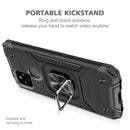 For Google Pixel 5a Magnetic Armor Shockproof TPU + PC Phone Case with Metal Ring Holder(Black)