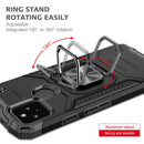 For Google Pixel 5a Magnetic Armor Shockproof TPU + PC Phone Case with Metal Ring Holder(Black)