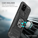 For Google Pixel 5a Magnetic Armor Shockproof TPU + PC Phone Case with Metal Ring Holder(Black)