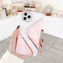 Dual-side Laminating Marble TPU Phone Case For iPhone 13(S Pink White)