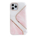 Dual-side Laminating Marble TPU Phone Case For iPhone 11(S Pink White)