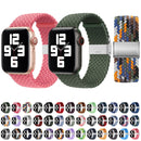 Nylon Braid One Buckle Watch Band For Apple Watch Series 8&7 41mm / SE 2&6&SE&5&4 40mm / 3&2&1 38mm(Rainbow)