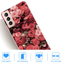 For Samsung Galaxy S22 5G Shockproof Painted Transparent TPU Phone Protective Case(Many Red Roses)