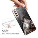 For Samsung Galaxy S22 5G Shockproof Painted Transparent TPU Phone Protective Case(Call Wolf)