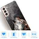 For Samsung Galaxy S22 5G Shockproof Painted Transparent TPU Phone Protective Case(Call Wolf)
