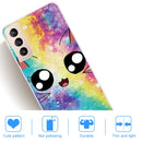 For Samsung Galaxy S22 5G Shockproof Painted Transparent TPU Phone Protective Case(Starry Cute Cat)
