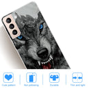 For Samsung Galaxy S22 5G Shockproof Painted Transparent TPU Phone Protective Case(Mountain Wolf)