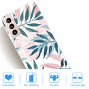 For Samsung Galaxy S22+ 5G Shockproof Painted Transparent TPU Phone Protective Case(INS Green Grass)