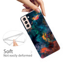 For Samsung Galaxy S22+ 5G Shockproof Painted Transparent TPU Phone Protective Case(Watercolor Ink)