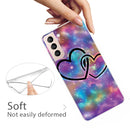 For Samsung Galaxy S22+ 5G Shockproof Painted Transparent TPU Phone Protective Case(Starry Love)
