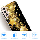 For Samsung Galaxy S22+ 5G Shockproof Painted Transparent TPU Phone Protective Case(Gold Star)