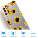 For Samsung Galaxy S22+ 5G Shockproof Painted Transparent TPU Phone Protective Case(Yellow Chrysanthemum)