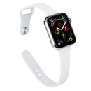 Slimming Silicone Watch Band For Apple Watch Series 8&7 41mm / SE 2&6&SE&5&4 40mm / 3&2&1 38mm(White)